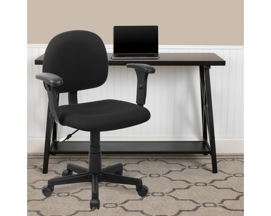 BLNK Wayne Fabric Mid-Back Swivel Task Office Chair - with Adjustable Arms