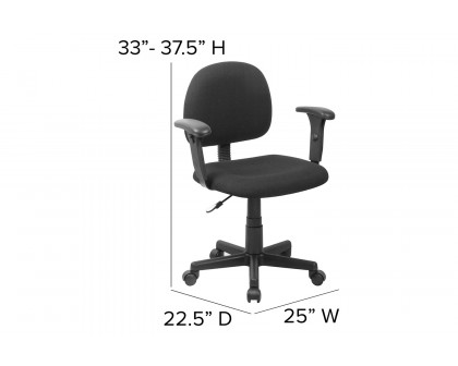 BLNK Wayne Fabric Mid-Back Swivel Task Office Chair - with Adjustable Arms