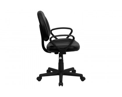 BLNK - Ronald LeatherSoft Mid-Back Swivel Ergonomic Task Office Chair with Back Depth Adjustment and Arms