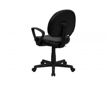 BLNK - Ronald LeatherSoft Mid-Back Swivel Ergonomic Task Office Chair with Back Depth Adjustment and Arms