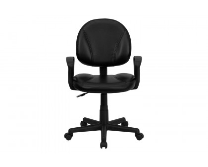 BLNK - Ronald LeatherSoft Mid-Back Swivel Ergonomic Task Office Chair with Back Depth Adjustment and Arms