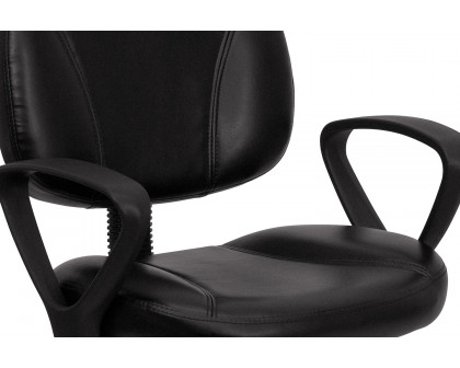 BLNK - Ronald LeatherSoft Mid-Back Swivel Ergonomic Task Office Chair with Back Depth Adjustment and Arms