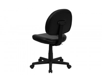 BLNK - Ronald Mid-Back Black LeatherSoft Swivel Ergonomic Task Office Chair with Back Depth Adjustment