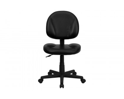 BLNK - Ronald Mid-Back Black LeatherSoft Swivel Ergonomic Task Office Chair with Back Depth Adjustment