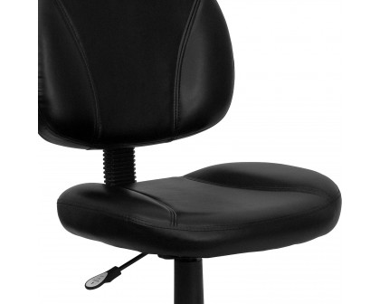 BLNK - Ronald Mid-Back Black LeatherSoft Swivel Ergonomic Task Office Chair with Back Depth Adjustment