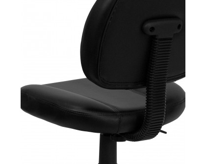 BLNK - Ronald Mid-Back Black LeatherSoft Swivel Ergonomic Task Office Chair with Back Depth Adjustment