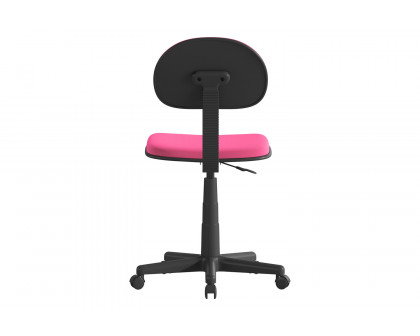 BLNK Harry Low-Back Adjustable Student Swivel Task Office Chair with Padded Mesh Seat and Back - Dark Pink