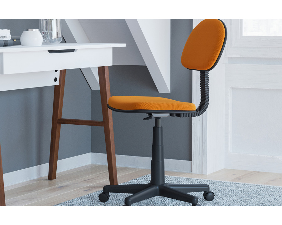 BLNK Harry Low-Back Adjustable Student Swivel Task Office Chair with Padded Mesh Seat and Back - Light Orange