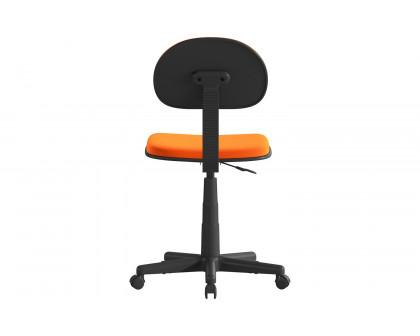 BLNK Harry Low-Back Adjustable Student Swivel Task Office Chair with Padded Mesh Seat and Back - Light Orange