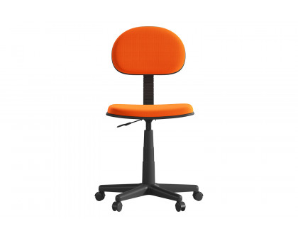 BLNK Harry Low-Back Adjustable Student Swivel Task Office Chair with Padded Mesh Seat and Back - Light Orange