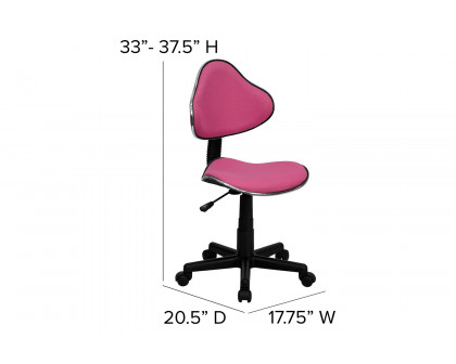 BLNK Whitney Fabric Whitney Swivel Ergonomic Task Office Chair - Pink