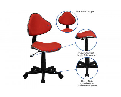 BLNK Whitney Fabric Whitney Swivel Ergonomic Task Office Chair - Red