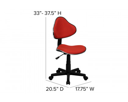 BLNK Whitney Fabric Whitney Swivel Ergonomic Task Office Chair - Red