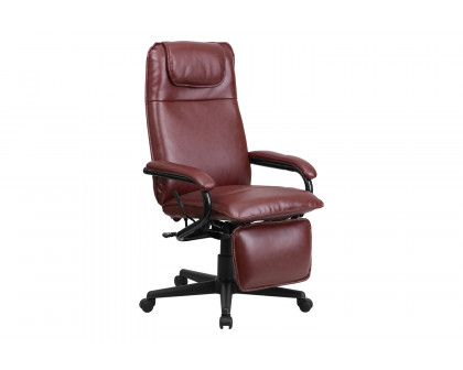 BLNK Robert LeatherSoft High-Back Executive Reclining Ergonomic Swivel Office Chair with Arms - Burgundy