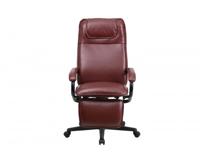 BLNK Robert LeatherSoft High-Back Executive Reclining Ergonomic Swivel Office Chair with Arms - Burgundy