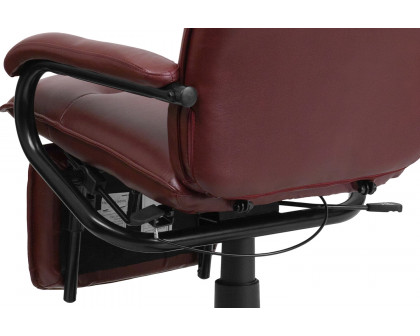 BLNK Robert LeatherSoft High-Back Executive Reclining Ergonomic Swivel Office Chair with Arms - Burgundy