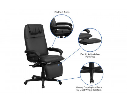 BLNK Robert LeatherSoft High-Back Executive Reclining Ergonomic Swivel Office Chair with Arms - Black