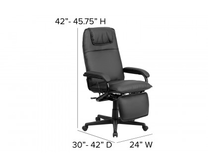 BLNK Robert LeatherSoft High-Back Executive Reclining Ergonomic Swivel Office Chair with Arms - Black