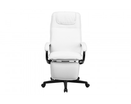 BLNK Robert LeatherSoft High-Back Executive Reclining Ergonomic Swivel Office Chair with Arms - White