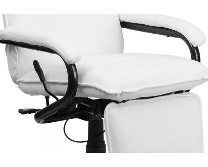 BLNK Robert LeatherSoft High-Back Executive Reclining Ergonomic Swivel Office Chair with Arms - White