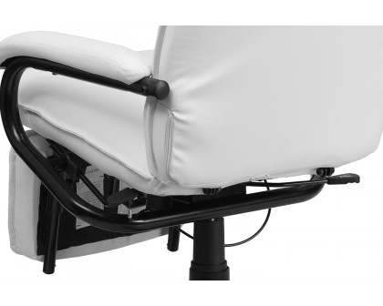 BLNK Robert LeatherSoft High-Back Executive Reclining Ergonomic Swivel Office Chair with Arms - White