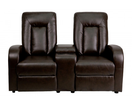 BLNK - Eclipse Series LeatherSoft 2-Seat Reclining Theater Seating Unit with Cup Holders