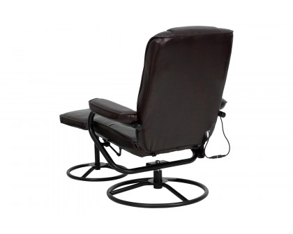 BLNK™ - Whitney LeatherSoft Massaging Multi-Position Recliner and Ottoman with Metal Bases