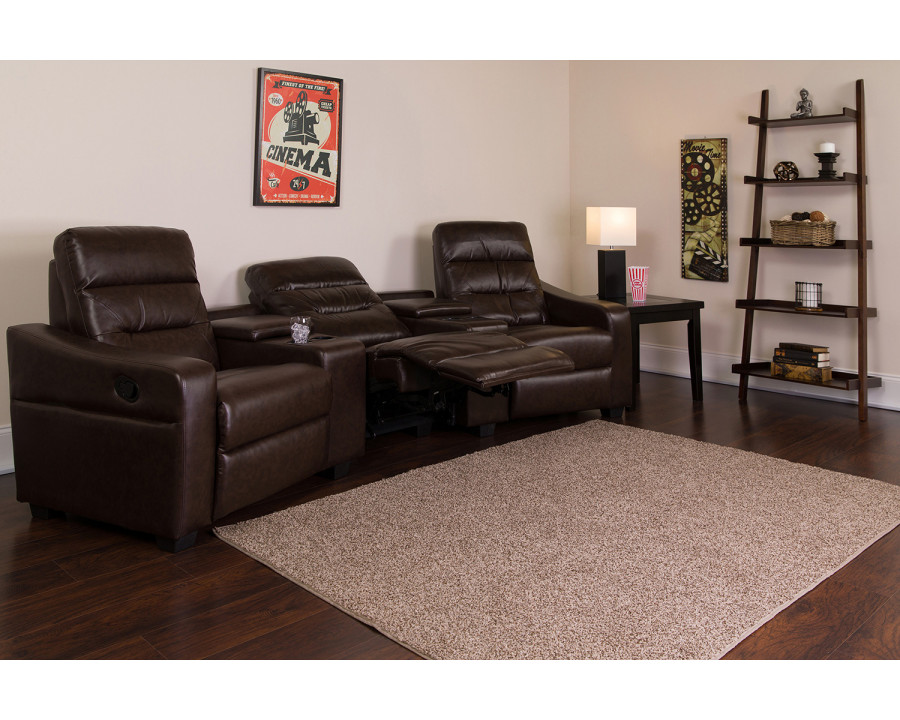 BLNK - LeatherSoft Reclining Home Theatre Sectional Sofa