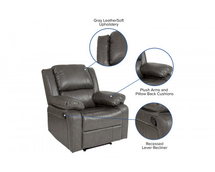 BLNK Harmony Series LeatherSoft Recliner - Gray