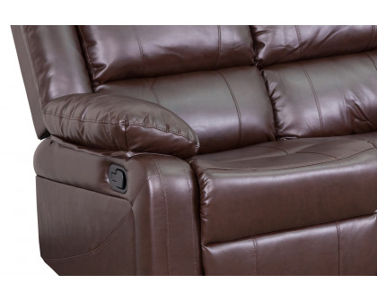 BLNK Harmony Series LeatherSoft Loveseat with Two Built-In Recliners - Brown