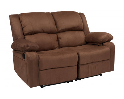 BLNK - Harmony Series Microfiber Loveseat with Two Built-In Recliners