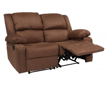 BLNK - Harmony Series Microfiber Loveseat with Two Built-In Recliners