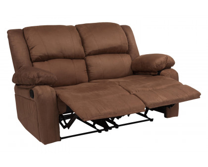 BLNK - Harmony Series Microfiber Loveseat with Two Built-In Recliners