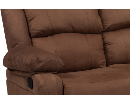 BLNK - Harmony Series Microfiber Loveseat with Two Built-In Recliners