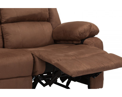 BLNK - Harmony Series Microfiber Loveseat with Two Built-In Recliners