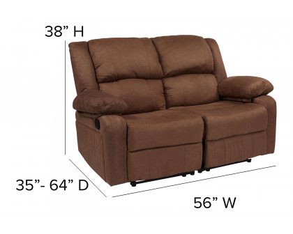 BLNK - Harmony Series Microfiber Loveseat with Two Built-In Recliners