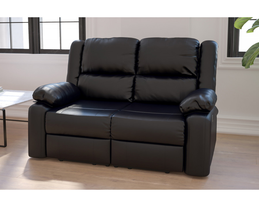 BLNK Harmony Series LeatherSoft Loveseat with Two Built-In Recliners