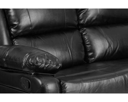 BLNK Harmony Series LeatherSoft Loveseat with Two Built-In Recliners - Black