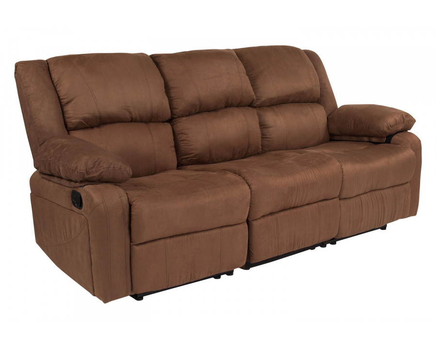 BLNK - Harmony Series Microfiber Sofa with Two Built-In Recliners