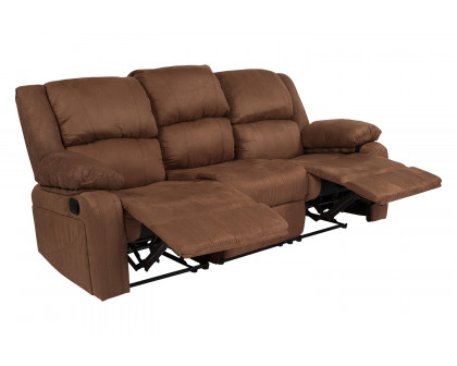 BLNK - Harmony Series Microfiber Sofa with Two Built-In Recliners