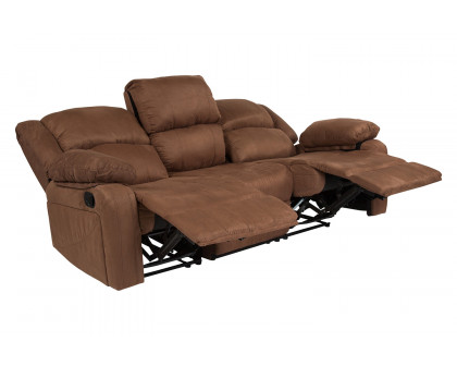 BLNK - Harmony Series Microfiber Sofa with Two Built-In Recliners