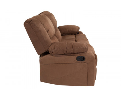 BLNK - Harmony Series Microfiber Sofa with Two Built-In Recliners