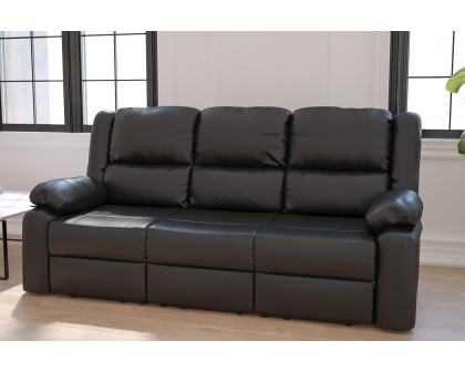 BLNK Harmony Series LeatherSoft Sofa with Two Built-In Recliners