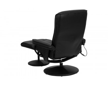 BLNK™ - Whitney LeatherSoft Massaging Multi-Position Recliner with Side Pocket and Ottoman