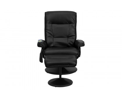 BLNK™ - Whitney LeatherSoft Massaging Multi-Position Recliner with Side Pocket and Ottoman