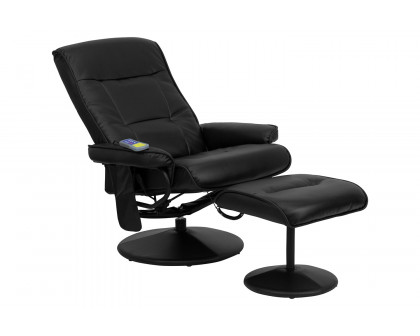 BLNK™ - Whitney LeatherSoft Massaging Multi-Position Recliner with Side Pocket and Ottoman