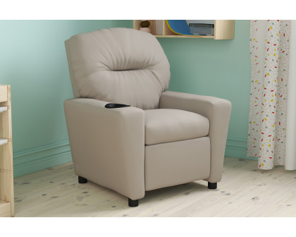 BLNK Chandler Vinyl Contemporary Kids Recliner with Cup Holder