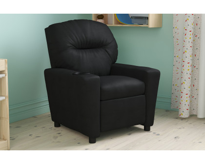 BLNK Chandler LeatherSoft Contemporary Kids Recliner with Cup Holder