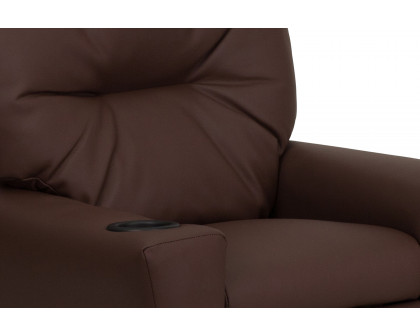 BLNK™ Chandler LeatherSoft Contemporary Kids Recliner with Cup Holder - Brown