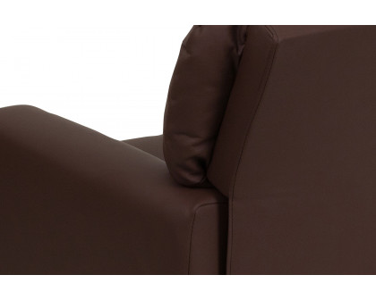 BLNK™ Chandler LeatherSoft Contemporary Kids Recliner with Cup Holder - Brown